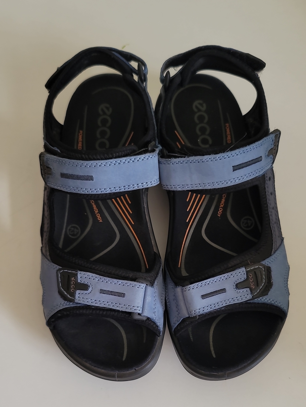 ECCO Blue Leather Adjustable Strap Sandals for Men